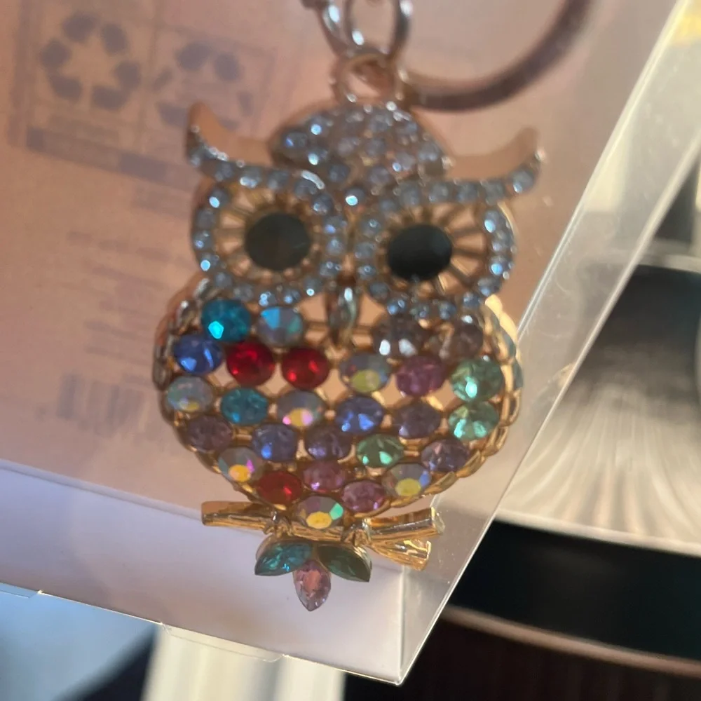 Colorful Jewel Owl Keychain